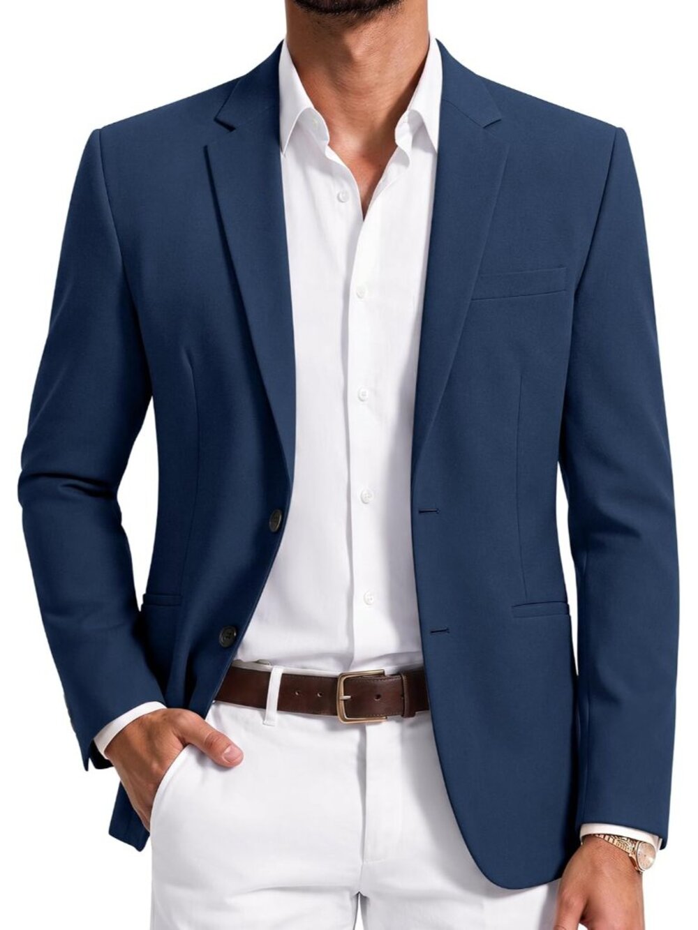 Mens Sport Coat Regular Fit Lightweight Blazer Jacket Two Button